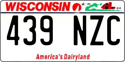 WI license plate 439NZC
