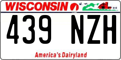 WI license plate 439NZH