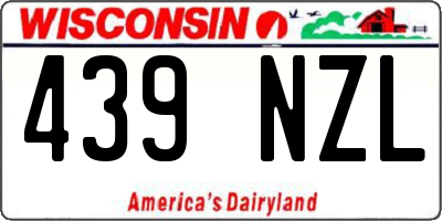 WI license plate 439NZL