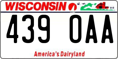 WI license plate 439OAA