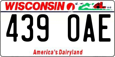 WI license plate 439OAE