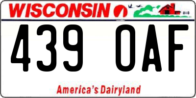 WI license plate 439OAF