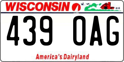 WI license plate 439OAG