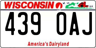 WI license plate 439OAJ