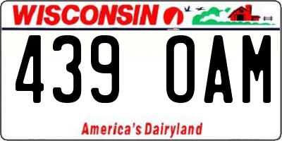 WI license plate 439OAM