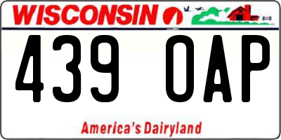 WI license plate 439OAP