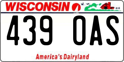 WI license plate 439OAS