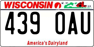 WI license plate 439OAU