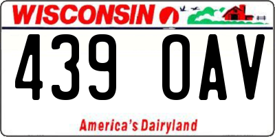 WI license plate 439OAV