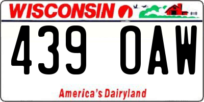 WI license plate 439OAW
