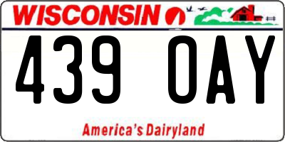 WI license plate 439OAY