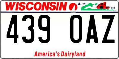 WI license plate 439OAZ