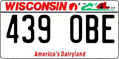 WI license plate 439OBE