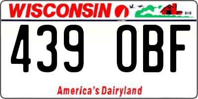 WI license plate 439OBF