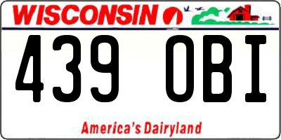 WI license plate 439OBI