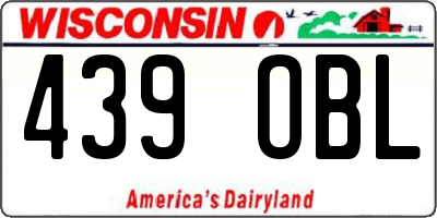WI license plate 439OBL
