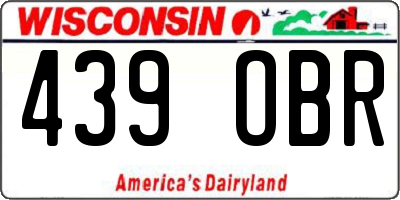 WI license plate 439OBR