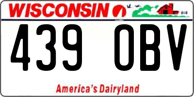 WI license plate 439OBV