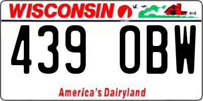 WI license plate 439OBW