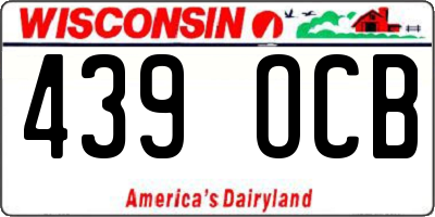WI license plate 439OCB