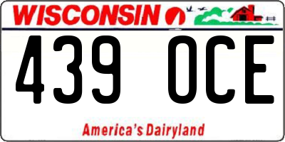 WI license plate 439OCE