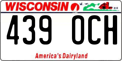 WI license plate 439OCH