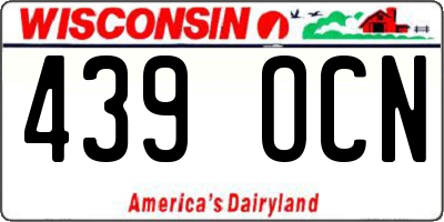 WI license plate 439OCN
