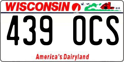 WI license plate 439OCS