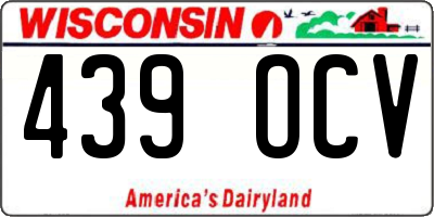 WI license plate 439OCV