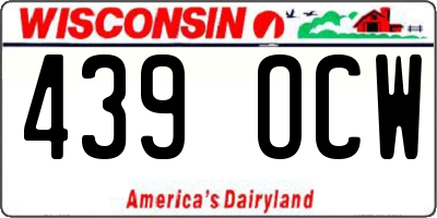 WI license plate 439OCW
