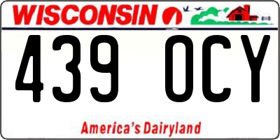 WI license plate 439OCY