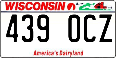 WI license plate 439OCZ