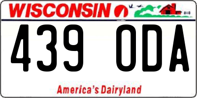 WI license plate 439ODA