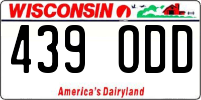 WI license plate 439ODD