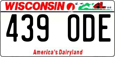 WI license plate 439ODE