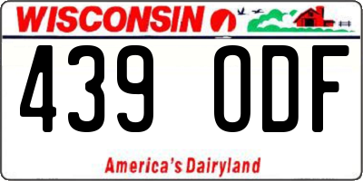 WI license plate 439ODF