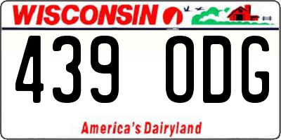 WI license plate 439ODG