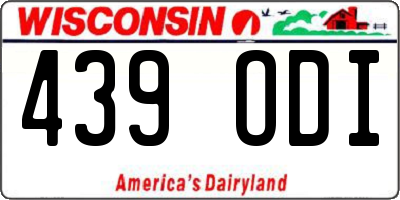 WI license plate 439ODI
