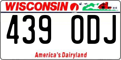 WI license plate 439ODJ