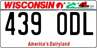 WI license plate 439ODL
