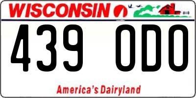 WI license plate 439ODO
