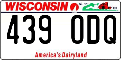 WI license plate 439ODQ