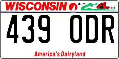 WI license plate 439ODR