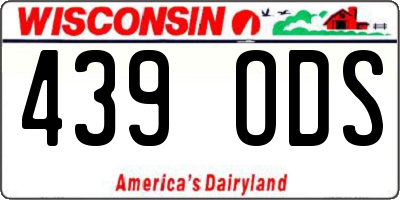 WI license plate 439ODS