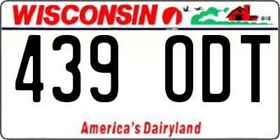 WI license plate 439ODT