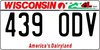 WI license plate 439ODV