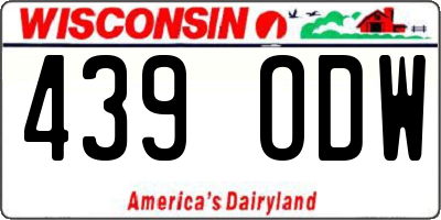 WI license plate 439ODW