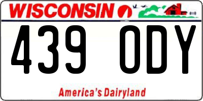 WI license plate 439ODY