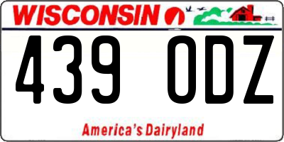 WI license plate 439ODZ