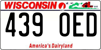 WI license plate 439OED